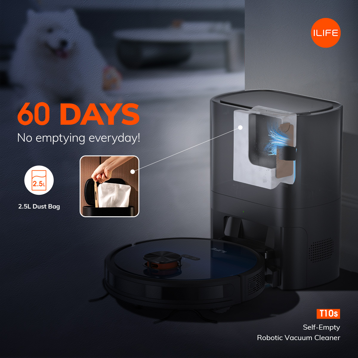 ilife_Global's tweet photo. 💙60 days of hands-off cleaning experience.
ILIFE T10s, No Emptying every day.
Stay Tuned on Mar 15.
To learn more on:https://t.co/CuO9w5q2yZ
#ilife #cleanwithilife #robotvacuum #ilifeT10s https://t.co/oBFOY6FC26