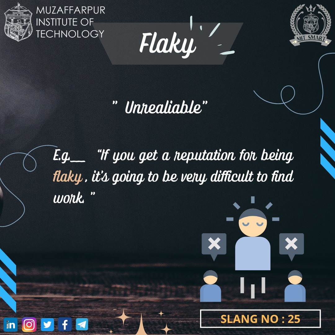 softskills_mit's tweet photo. "However difficult life may seem, there is always something you can do and succeed at."
-Stephen Hawking
Hello Learners,
MIT SMART brings to you a new slang to deal with. Make yourself prolific in vocabulary and tony conversation .
#keep_learning #keep_growing https://t.co/JGPaJc7rqg