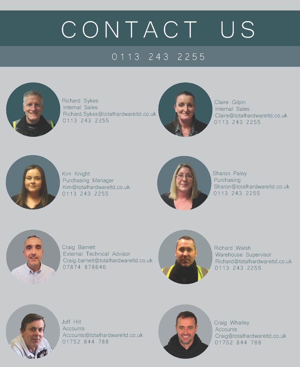 Totalhardware's tweet photo. You speak to our fabulous internal team every day and now you can put faces to names. Meet some of our personnel 👇 who are the first point of call for all your questions, orders and queries. #Totalhardware #windowhardware #doorhardware https://t.co/xL8cbtZCs5