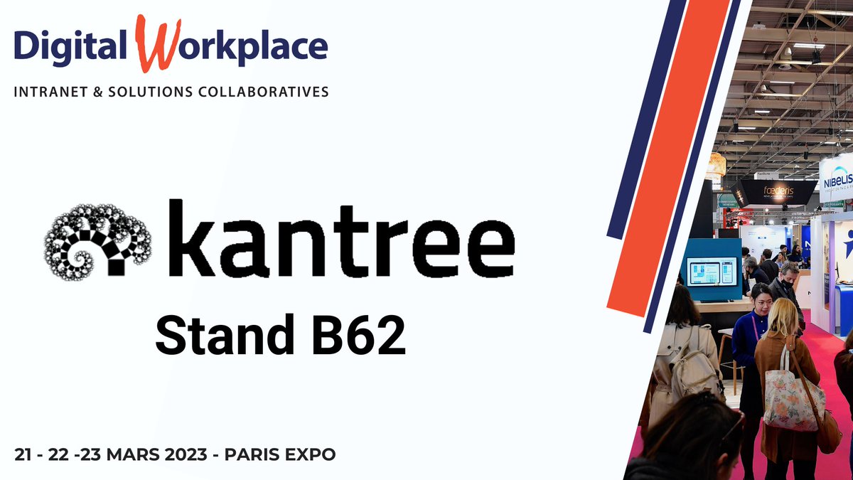 kantreeapp's tweet photo. [SAVE THE DATE]
Meet the Kantree team who will lead the workshop "Suggesting rather than convincing: let #users lead the #digitalization of their profession." on March 21, 2023 during the @DigitWorkplace exhibition at 5 p.m. and find us #stand B62 during the rest of the show 🛋️! https://t.co/PWp870ITfW