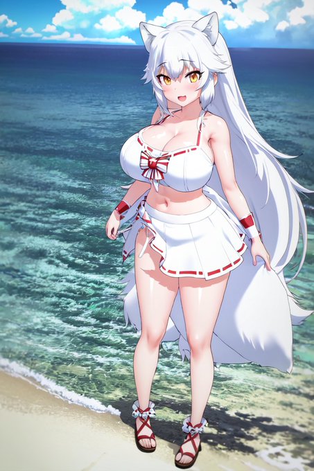 AI描きプログラムでホッキョクギツネの水着姿を作ってみました🦊💦

#けものフレンズ
#stablediffusion 
#AIイラスト #AIart 