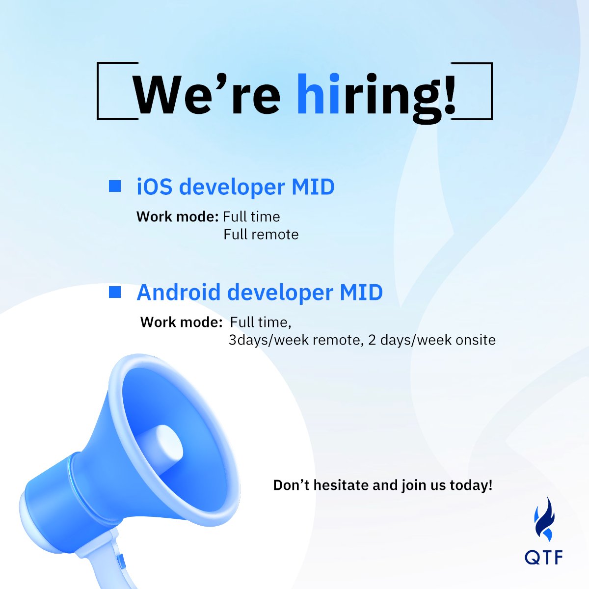qtfcompany's tweet photo. Join to #QTF team! 💪

We're looking for experienced #Android and #iOS developers for a project related to smart ventilation systems.

Learn more and apply through 👇
- our website: https://t.co/PwJPTahh5r
- the justjoinit profile: https://t.co/jvUiwrQceE https://t.co/vyiJ92cwqb