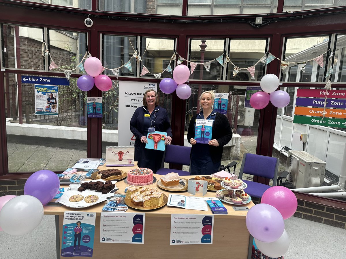 UHDCancerCare's tweet photo. March is #OvarianCancerAwarenessMonth our CNS team Mel and Ele are in the dome at Poole today, so come on down and buy something sweet to enjoy while they answer any questions you might have! https://t.co/hRafgvXnoO