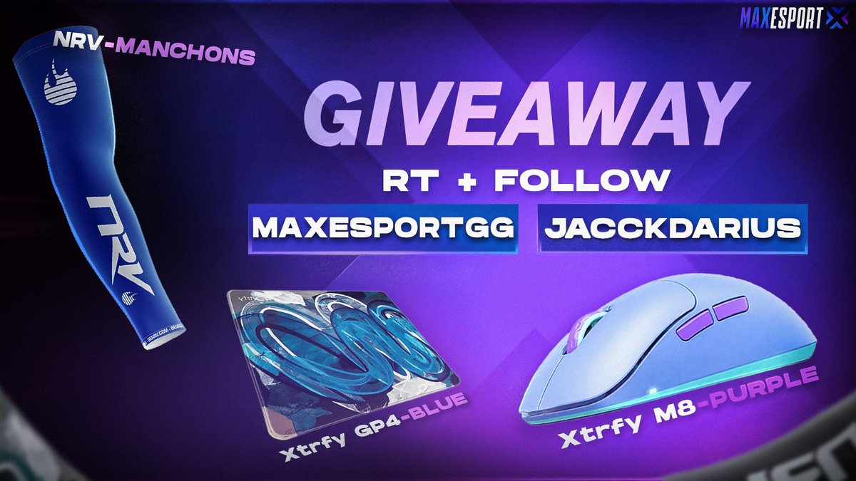 jacckdarius's tweet photo. Grâce à mon parternaire MAXESPORT

Je vous fais gagner une souris, un tapis de souris Xtrfy, et un manchon NRV.

Pour participer : 
🔃Retweet ce post
✅Follow @jacckdarius &amp; @MaxEsportGG 

📅Tirage au sort le 28.03.23

-5% CODE : JACKDARIUS sur le site : https://t.co/SwQ8r2EMAw https://t.co/xNNjEiCMQX