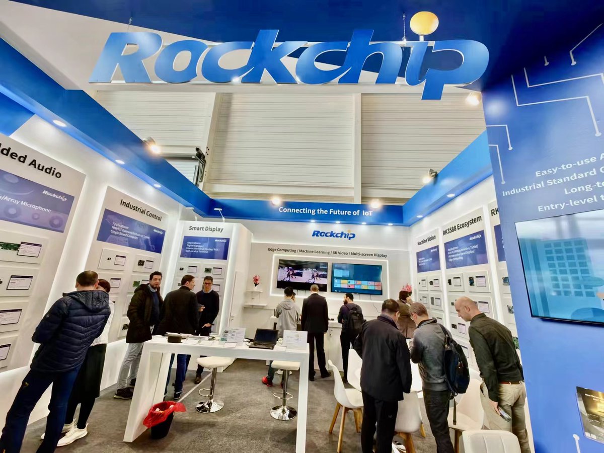 #embeddedworld DAY1, Rockchip showed lots of #AIoT products and SBC/SOMs for industrial control, smart display, audio, machine vision...... Come to our booth 3A-641!