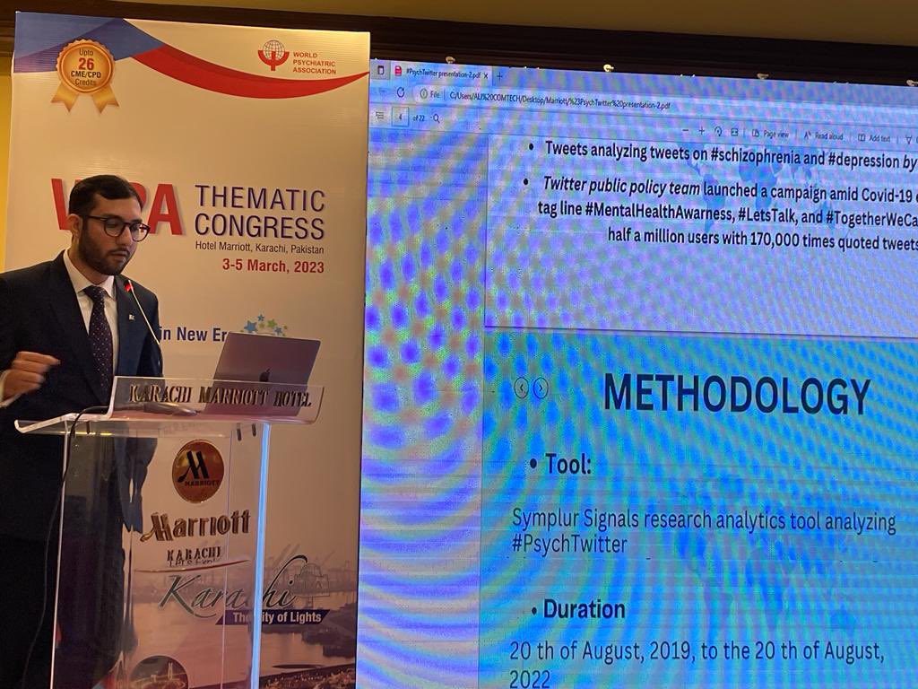 MehrAdeelRiaz's tweet photo. I am really humble that I was able to present our paper titled "Impact of #PsychTwitter in promoting global psychiatry: A hashtag analysis study" at @WPA_Psychiatry thematic Congress Karachi - ๐งต
@NawazFaisal_ai @_atanas_ @DrMeshalSultan @chriss20x @stethospeaks #psychtwitter https://t.co/ZCNIKFHCIj