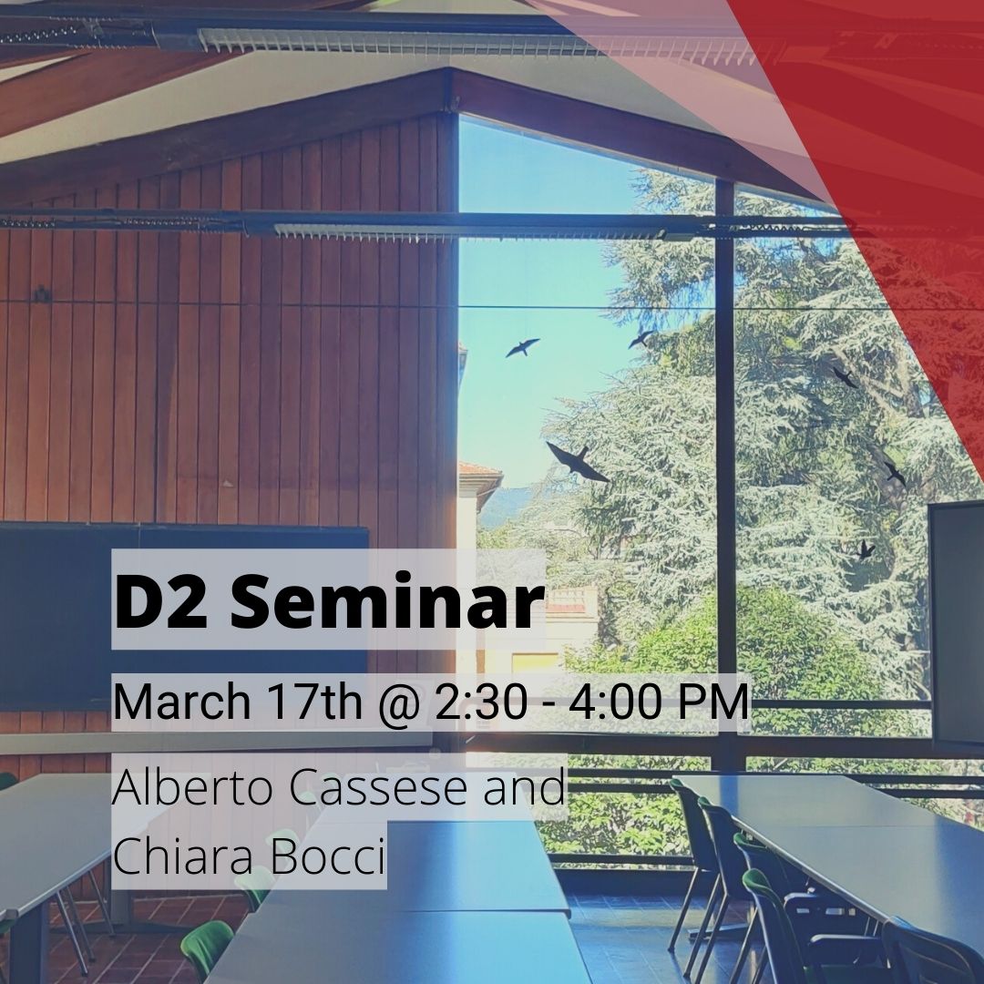 DataScienceFLR's tweet image. 📢 #SaveTheData for the next
#D2Seminar!

Alberto Cassese and Chiara Bocci - @khorakhane
from #DiSIA @UNI_FIRENZE will be our speakers

📆Join us Friday Mar,17 at 2.30 PM

📍 DiSIA room 205 or online at this link⤵️
us02web.zoom.us/webinar/regist…