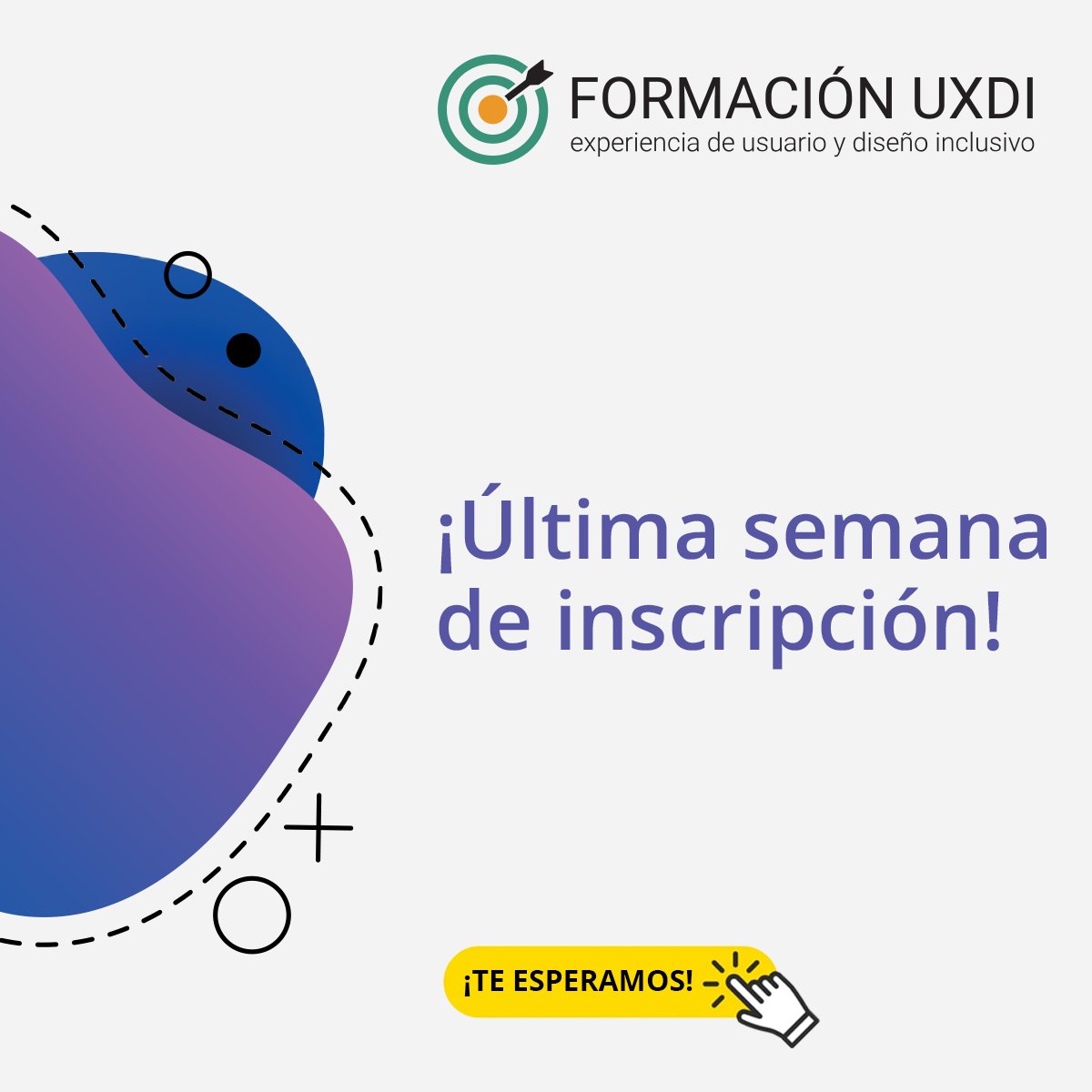 ¡Última semana de inscripción! ¡No te quedes afuera! #UserExperience #InclusiveDesign #UserInterface #AccessibleDesign 
Conócenos: uxdi.org
Form de Inscripción: lnkd.in/dWDcPkPr
Hasta el: 20 de marzo de 2023
Inicio de clases: 23 de marzo de 18 a 21 hs