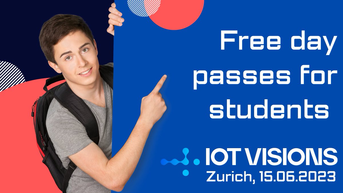 Are you studying in Canton Zurich and are interested to join IoT Visions Zurich 2023?

You can apply for your free ticket using the invitation code IoT-Visions-Student-ZH: lnkd.in/ez2CppBJ

#iotvisions #iotvisionszh #iotvisionszh23 @CantonZurich @iotbhub