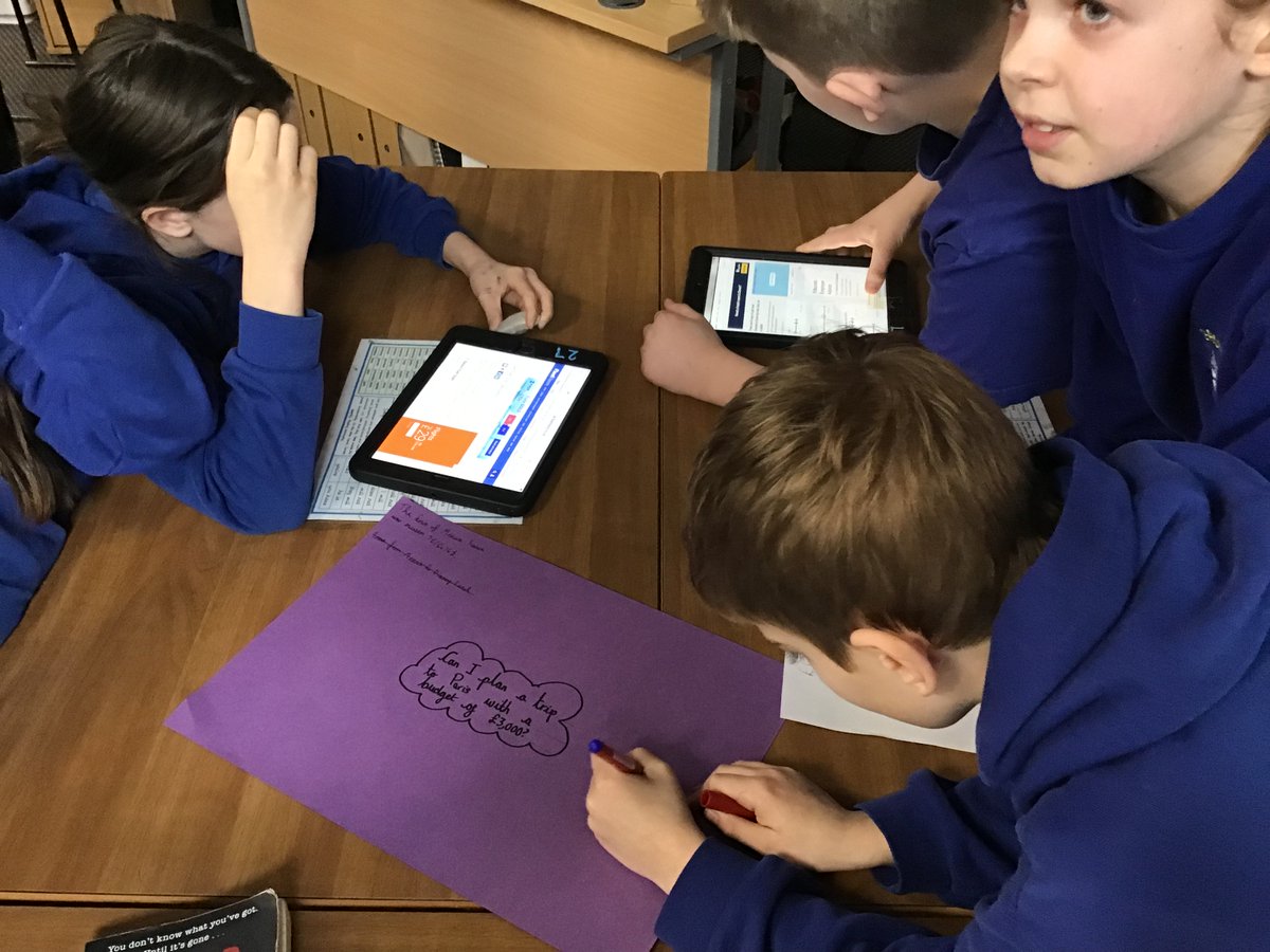 Christletonpri's tweet photo. Year 6 are celebrating World Maths Day by planning a 3 day trip to Paris in August with a budget of £3,000! They are considering the most cost-effective ways to travel, where to stay and food etc.  🇫🇷 🥐🗺🛏 #cpsmaths🧳 https://t.co/A6L9bpNKFI