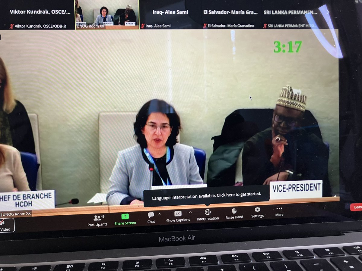 ViktorKundrak's tweet photo. On behalf of @osce_odihr, I have just intervened in the @UN Human Rights Council #HCR52 Interactive Dialogue with the UN SR on #FoRB @NazilaGhanea, former Member of ODIHR’s Panel of Experts on FoRB. Security cannot be achieved without upholding #humanrights, including FoRB. https://t.co/t2DlttfohT