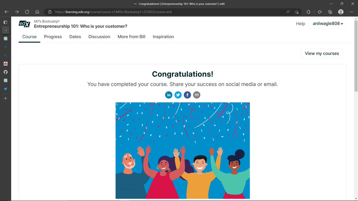 anil_code_808's tweet image. Entrepreneurship 101: Who is your Customer?
Completed
#edXonline