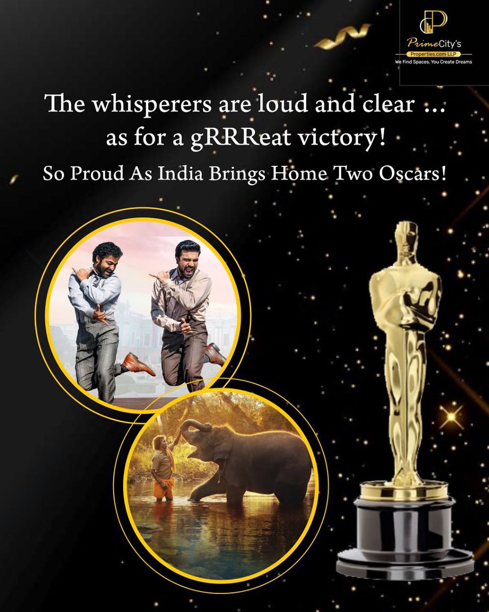 We just can’t keep calm as India creates history by bringing home two oscars! 🥳♥️🎖️
@RRRMovie @ElephantWhisp3r 

#NaatuNaatu #RRRWinsOscar #RRRMovie #RamCharanBossingOscars  #RRRForOscars  #TheElephantWhisperers  #Oscars #Oscars2023  #OscarAwards2023  #NaatuNaatuForOscars