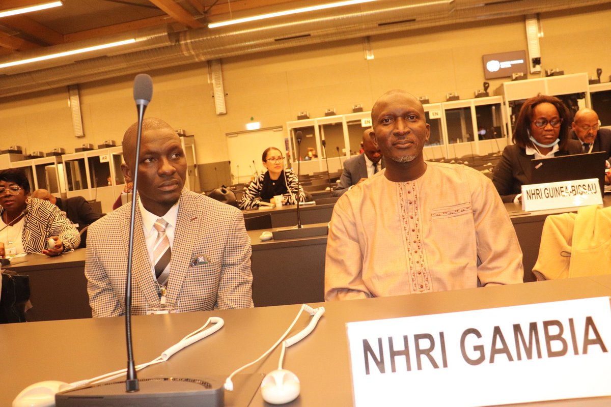 NHRCGambia's tweet photo. @NHRCGambia led by Chairperson @JoofDaniel is in Geneva attending the Annual Global Network of #NHRIs @Ganhri1 starting with the session of the Network of African #NHRIs @NANHRI40 where we will review & adopt the 2022 activity report & 2023 action plan #PromotingHumanRights https://t.co/RhiF3dA7ME
