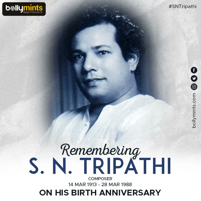 Remembering Composer #SNTripathi Ji On His #BirthAnniversary !
#ShriNathTripathi