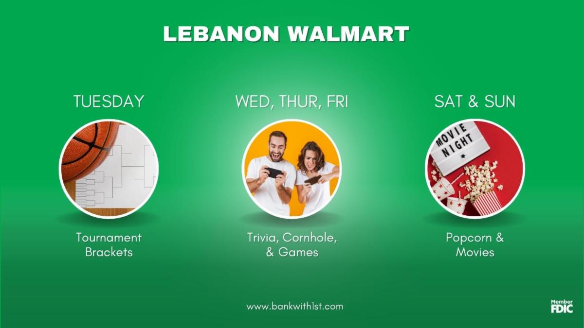 1NB's tweet image. Stop by our In-Stores for games and prizes.

Yahtzee, Pong, Tablet Games, Trivia, and more! 

Ask about our Secure Checking $hopping Rewards and save some money while you shop.

#1stNationalBank #InStoreEvents #BankYourBest #St.PatricksDay #Centerville #LebanonWalmart