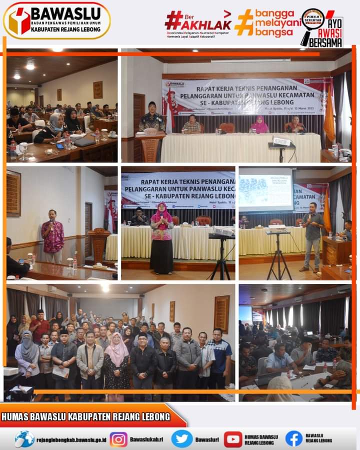 BawasluRL's tweet photo. RAPAT KERJA TEKNIS PENANGANAN PELANGGARAN UNTUK PANWASLU KECAMATAN SE – KABUPATEN REJANG LEBONG

selengkapnya klik di👇👇👇
https://t.co/OYXwJoihfe

#AyoAwasiBersama
#CegahAwasiTindak
#BawasluBerkolaborasi
#HumasBawasluProvinsiBengkulu
#HumasBawasluRejangLebong https://t.co/DAEDfIWEO8