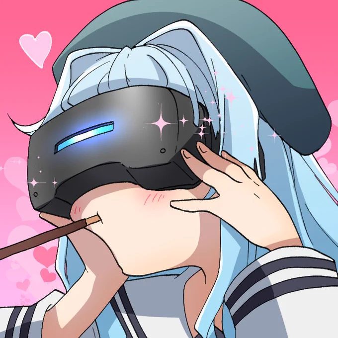 新作エロゲ発売の季節ということで(?)VRゴーグルで推しとポッキーゲームをする熊田あいす先生  のファンアートです(大/小)例により熊田先生のみご自由にお使い頂けます。また機会があったらラジオやって下さい!画  