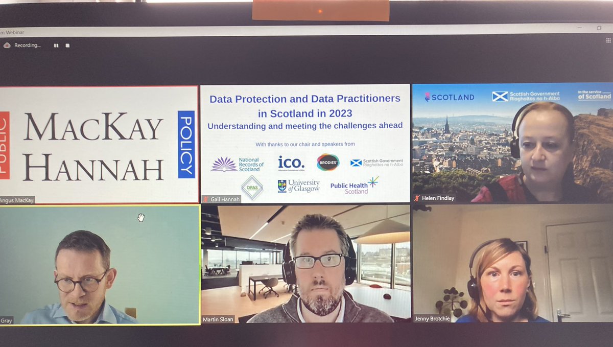 MacKayHannah's tweet photo. Taking Q&A at end of session 1 from our delegates at this morning’s #data protection and data practitioners in Scotland conference @NatRecordsScot @ICOnews @lawyer_martin @BrodiesLLP @scotgov https://t.co/3K0djChKIN