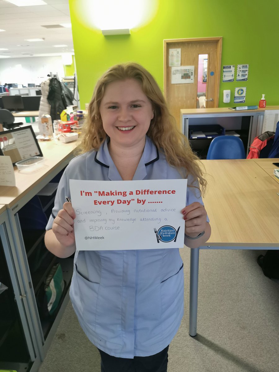 Rachelbudge90's tweet photo. Here is @TesniST one of our therapy assistant practitioner's within the ICMDT. Tesni has been trained to carry out initial dietetic assessments &amp; is keen to build in her knowledge by attending an upcoming @BDA_Dietitians support worker course 👏 @NHWeek @HywelDdaHB https://t.co/cgMCx8b5va