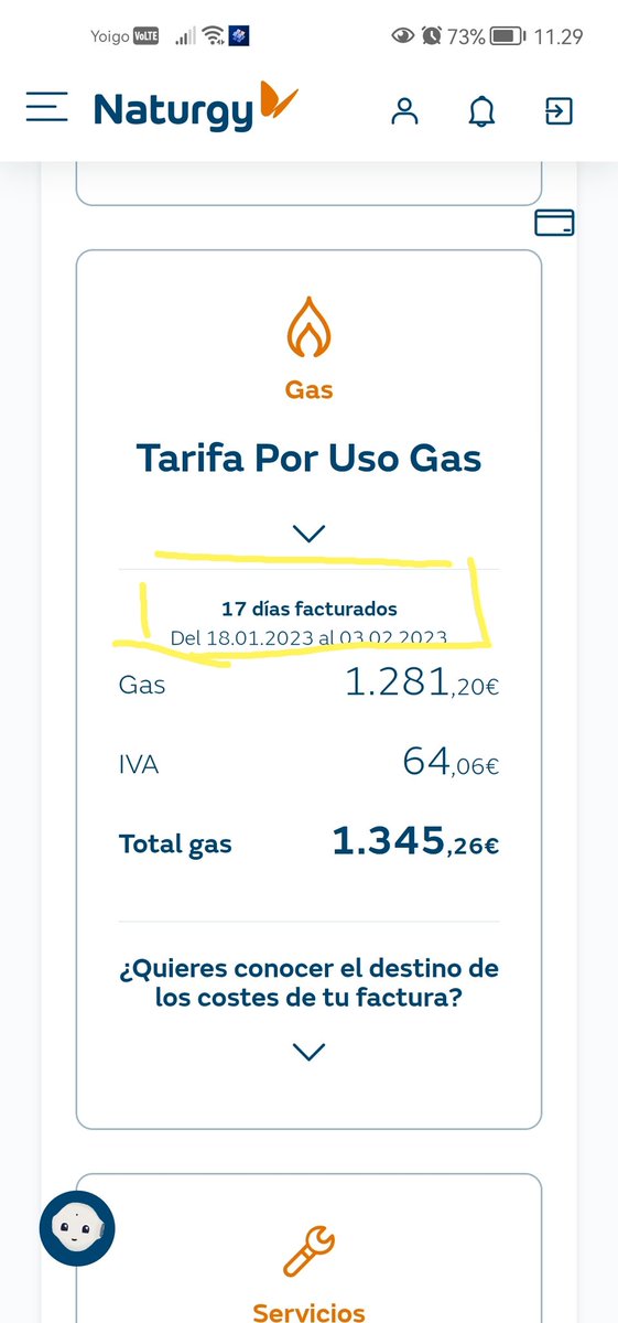tatsimon's tweet photo. #Naturgy Factura de gas 17 días en una casa particular. https://t.co/XnusVtWKtL