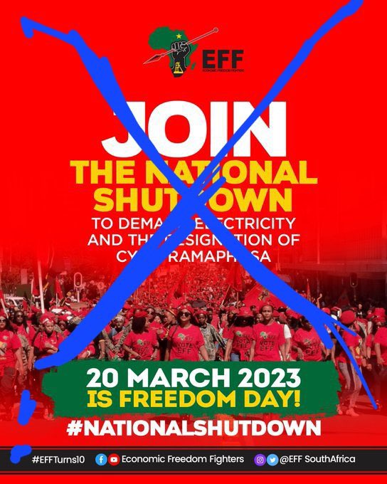 WatuJayP's tweet photo. @DZumaSambudla Free to join Malema's cult March knowing fully well talkies would carry your body quicker than solid shoes
#NoToShutdown https://t.co/1xPl1qM7Tc