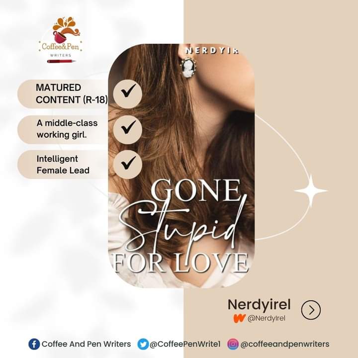 CoffeePenWrite1's tweet photo. ✨FEATURED STORY OF THE DAY ✨

Is running away the solution she's looking for?

Or will this be the worst choice she had ever made?

Follow the story in Gone Stupid for Love by NerdyIrel on Wattpad,

https://t.co/PCaamEB8zC

#Featuredstory #coffeeandpenwriters @nerdyirel https://t.co/9aMWGKmSf1