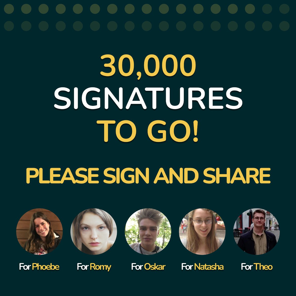 Only 30,000 signatures left to reach our goal and make a real change.

Please sign and share the petition now.

petition.parliament.uk/petitions/6228…

#ForThe100 #petition #highereducation #mentalhealth #student #studentmentalhealth #mentalhealth #suicideprevention