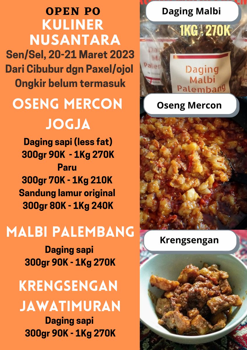 arieparikesit's tweet image. Ready #OsCon daging 300gr - 90K saja kakkk.

Pemesanan
wa.link/pjq39i