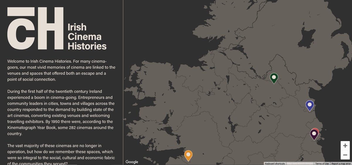 Delighted to introduce Irish Cinema Histories, a research collaboration with <a href="/saraculh/">Sarah Culhane</a>, built by <a href="/pfree05/">Pauric Freeman</a>. It explore some of the people, places and events that make up Ireland’s rich tapestry of local film culture in the first half of the 20th century. …cinemahistories.maynoothuniversity.ie