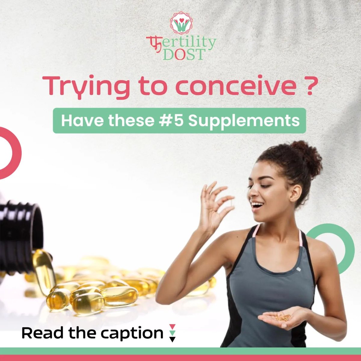 When it comes to increasing your conception odds every month, diet is everything!  The best way to improve fertility health is adding fertility supplements to your diet 💊👇🤰
To know more click link - bit.ly/3l5aGRL

#fertilitydost #tryingtogetpregnant
#tryingtoconceive