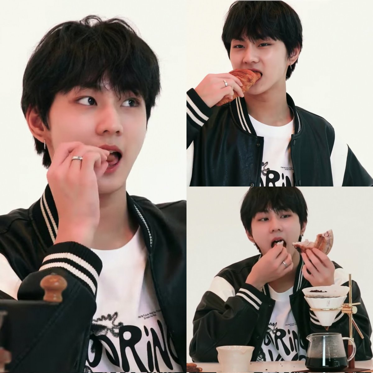 jollywonie's tweet photo. everything goes into his mouth except for the coffee 😭 https://t.co/yJBDhrcpqX