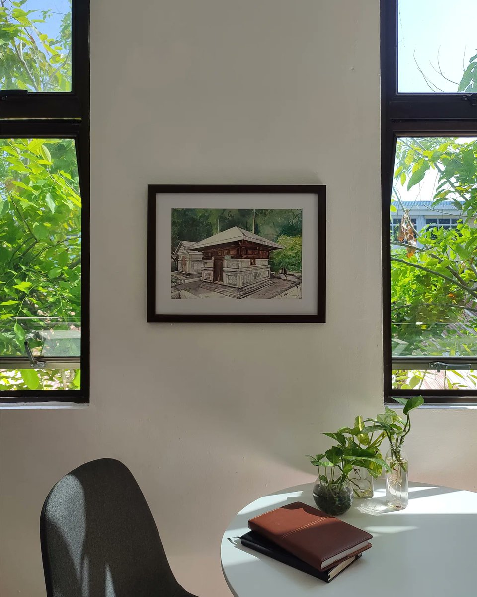 IsmailMaaish's tweet photo. Painting up for sale | swipe for details 

Kanba Ziyaarai 
Price : MVR 3200
Watercolour on cold press watercolour paper 
21" x 16" inch | Framed with anti reflective glass 
#Maldives #dhivehiraaje #maldivesheritage #heritagemaldives #kanbaaziyaarai https://t.co/G0GJse8StX