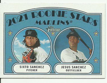 Featured card: 

➡️ 2021 Topps Heritage Sixto Sanchez, Jesus Sanchez No. 15 RC
➡️ $2 PWE

@HobbyRetweet_ 
@CardboardEchoes 
@CrdboyC 
@PlusCards 
@rttanks
@RexRTs 

#collect #thehobby
#tradingcards
#MakeItMiami #JuntosMiami