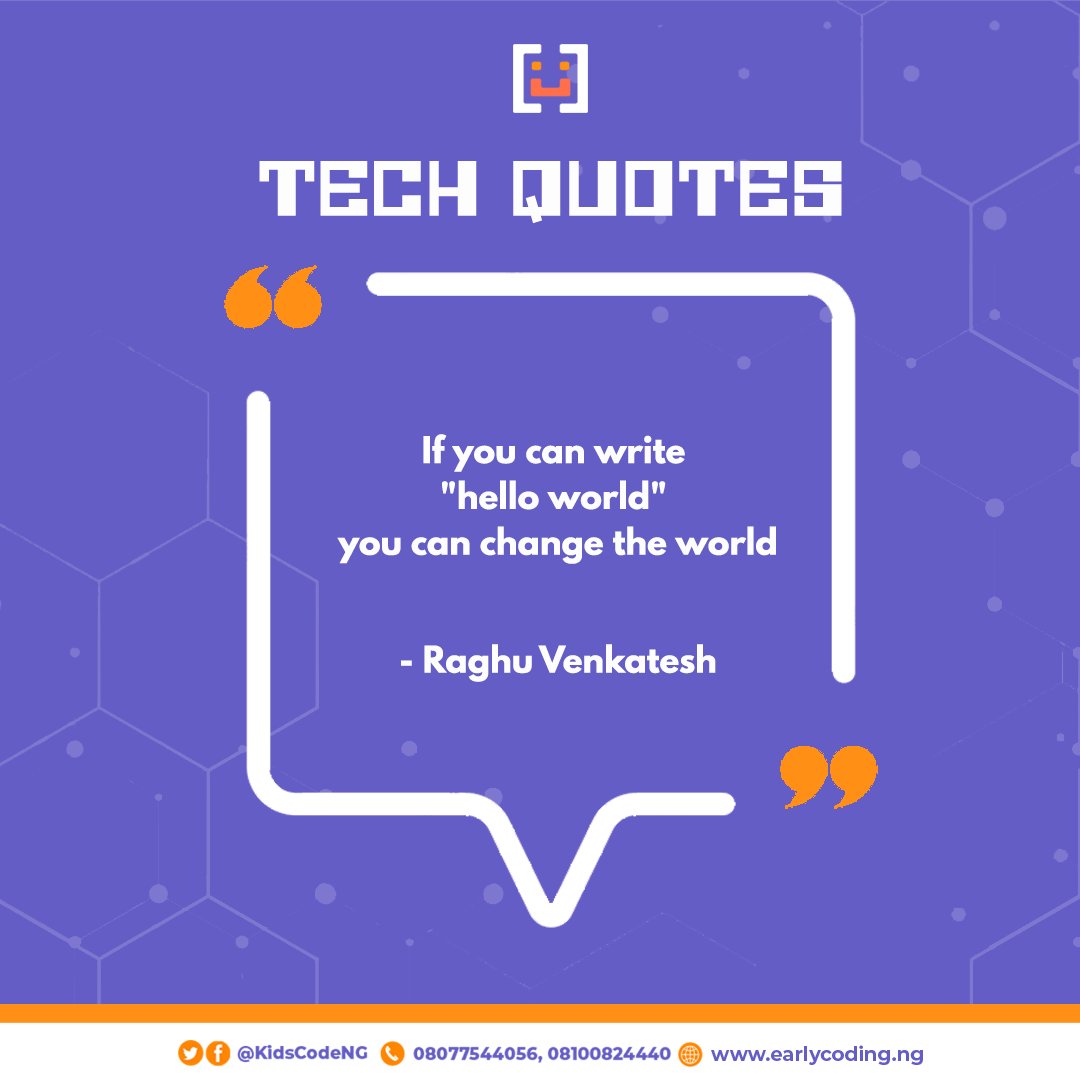 EarlyFoundersNG's tweet photo. With the ability to code, you'll have the power to change the world!

#programming #programmingisfun #html #css #developer #javascript #programmer #coding #coder #software #STEMeducation #earlycoding #techquotes https://t.co/GoxR6lIWgb
