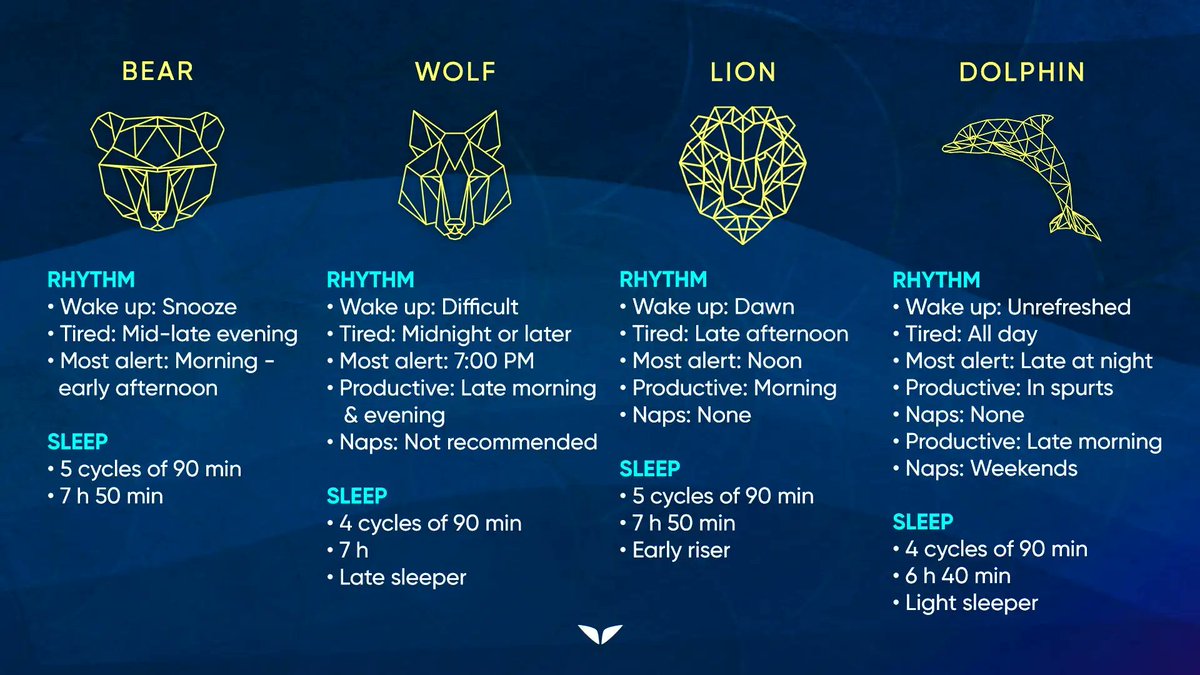 mindvalley's tweet photo. Sleeping less doesn't make you more productive. 😴💪 Here's why a good night's sleep is key to your health and success. #sleepmyths #restfulnights #mindvalley Take the Chronotype quiz https://t.co/gpBA6R21OZ