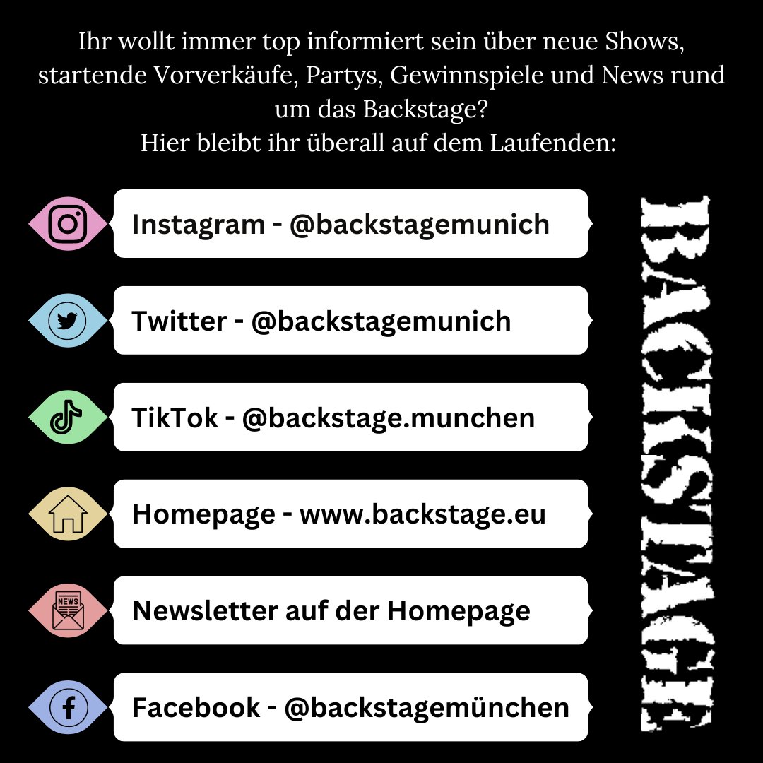 📣Was uns nun interessieren würde: Wo informiert Ihr Euch am liebsten oder häufigsten über das Backstage? Schreibt uns das gerne mal in die Kommentare! 

#backstagemünchen #backstagemunich