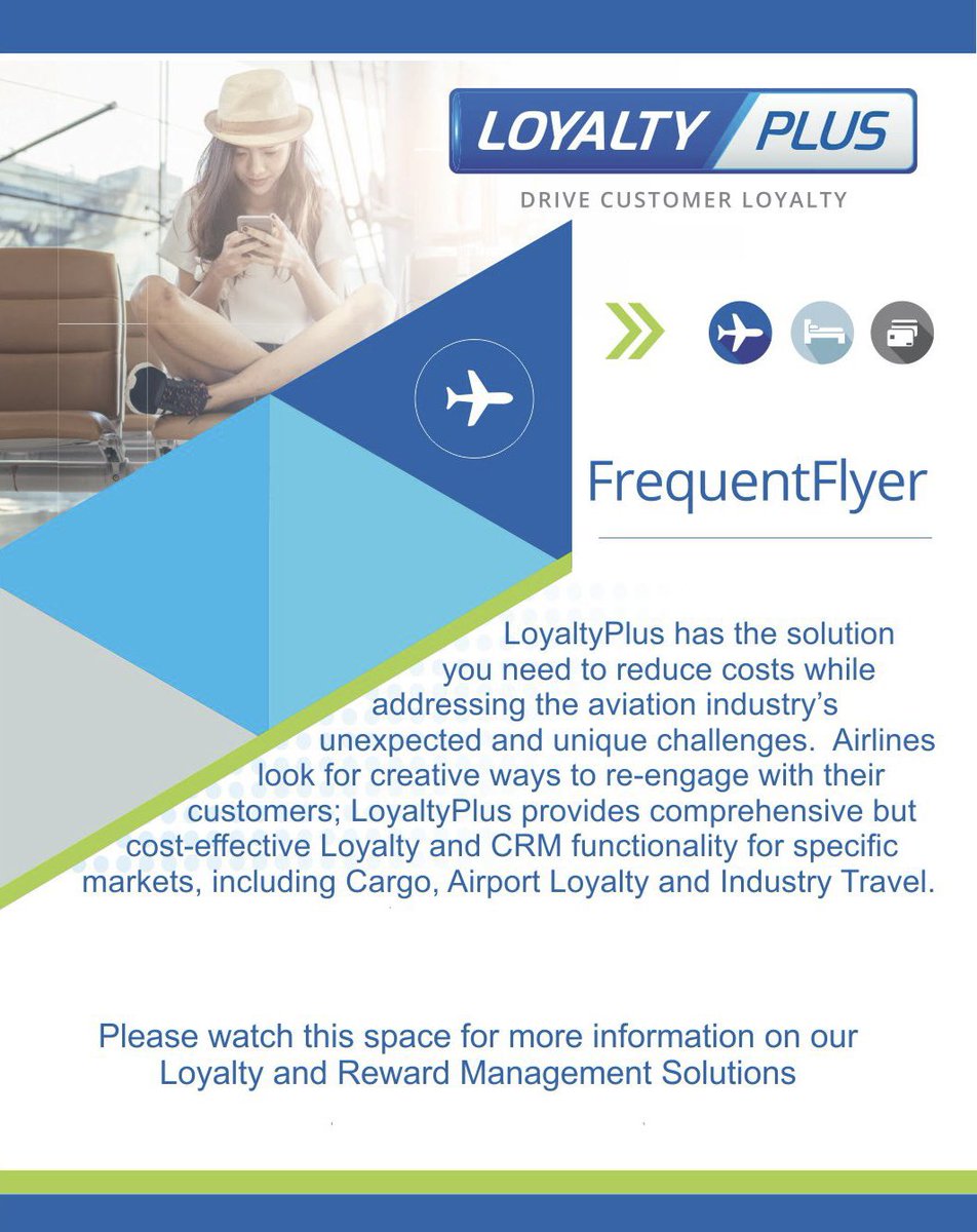 LoyaltyPlusSA's tweet photo. Over the next few weeks we would like to re-introduce our Loyalty and Rewards Management Solutions and how this will benefit your organisation.

#loyaltysolution #loyaltyprogram #airlines #loyalty #CRM #industrytravel #cargo #Loyaltyplus #customerloyaltyprogram https://t.co/c8FMnRFmmz