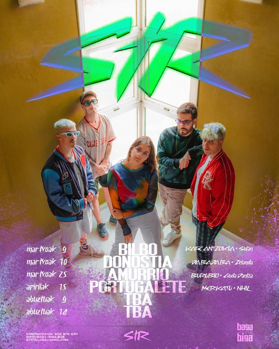 HURRENGO DATA/PROXIMA FECHA
🎶 @str_ofiziala + @gudadantza
📅 Martxoak 25 de marzo
⌛ 22:00
🎟 9€/12€ cutt.ly/strguda
ADI! BIHAR 7. URTEURRENEKO DATA ETA KARTELA
