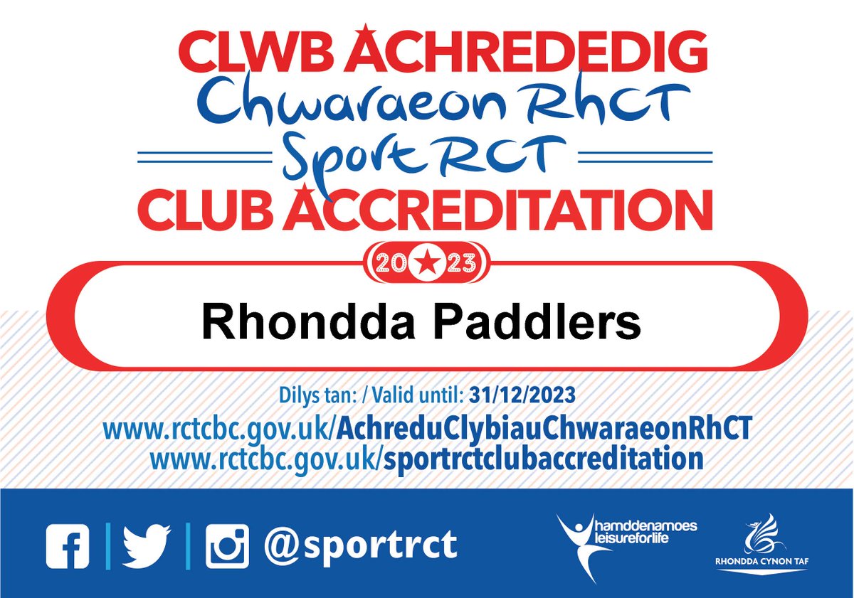 Club Accreditation Update:
Congratulations to the following clubs for completing our 2023 Accreditation! 

⚽️ <a href="/FC_Cwmaman/">FC_Cwmaman</a> 
🏐 <a href="/RhonddaDragons/">Rhondda Dragons Dodgeball</a> 
🛶 <a href="/RhonddaPaddlers/">Rhondda Paddlers</a> 

We look forward to working with you all on your club development plans.

Full details ➡️orlo.uk/rwtka