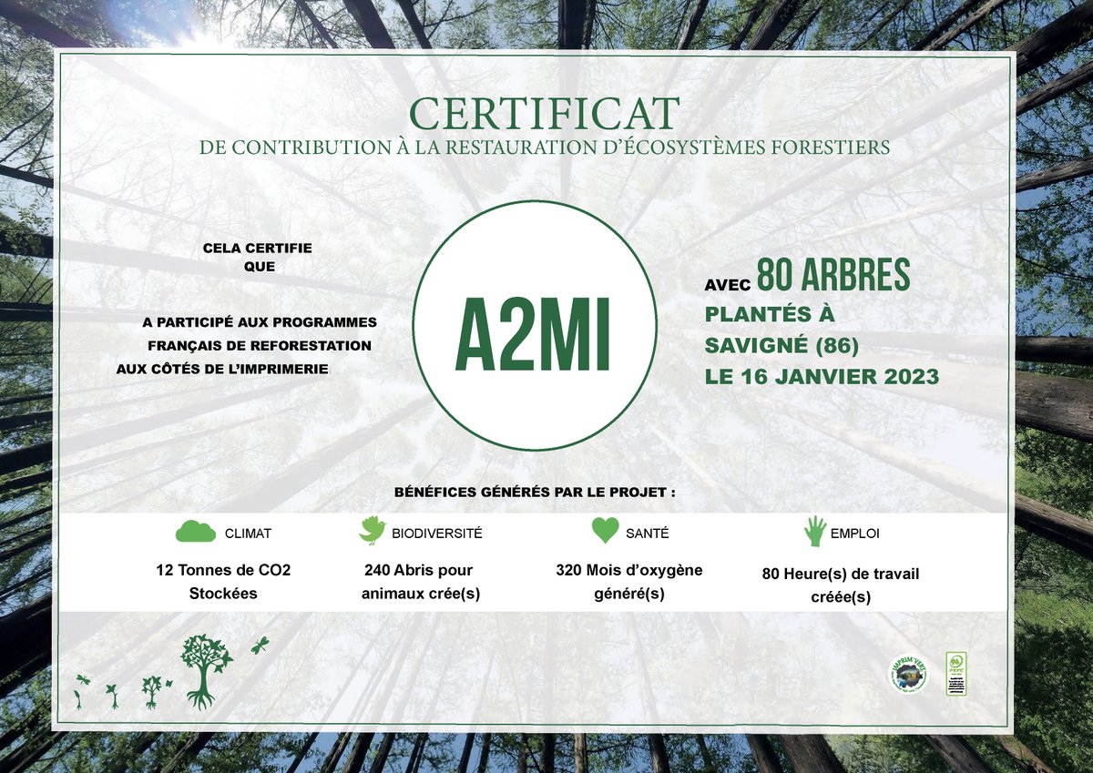 Nous continuons dans notre envie de #préserver la #nature et de soutenir ce qui nous tiens à #coeur ! 🌲🌲🌳🌳