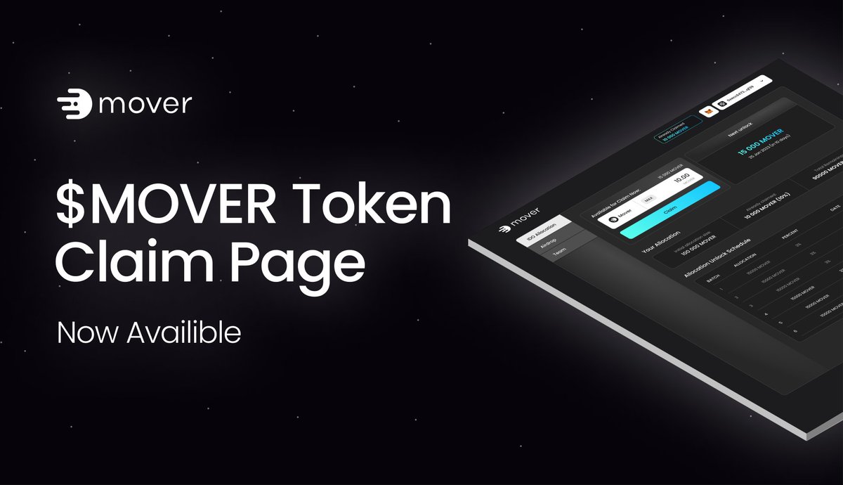 moverxyz's tweet photo. Mover Community, you can view all your allocations by following this link: https://t.co/bNrvGt1CKG https://t.co/KuocWpWRxj
