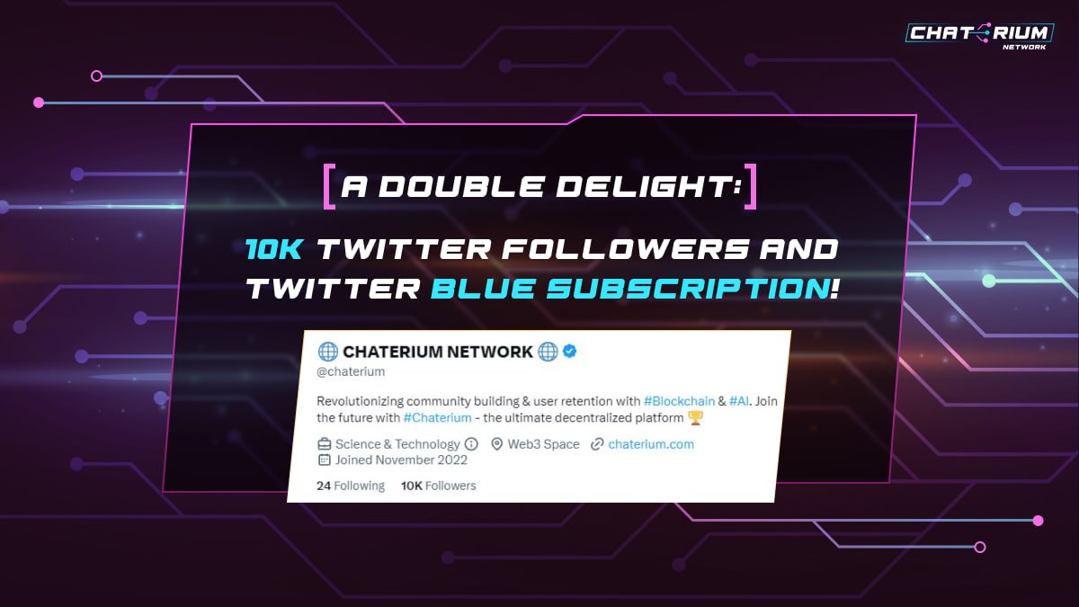 GPT360_Official's tweet photo. 📌 #Chaterium  Network has reached 10K #followers on Twitter, marking a significant milestone for the platform. In addition, the company has subscribed to Twitter Blue, a voluntary paid subscription that offers several benefits, such as a blue checkmark for accounts and early access to select new features like tweet editing. Only account holders who have been registered for over 90 days are eligible for a Twitter Blue subscription, making Chaterium Network's account more transparent to users and potentially attracting new users. 

#TwitterBlue #Crypto #10K #Chaterium #NewShot #blockchains #Web3