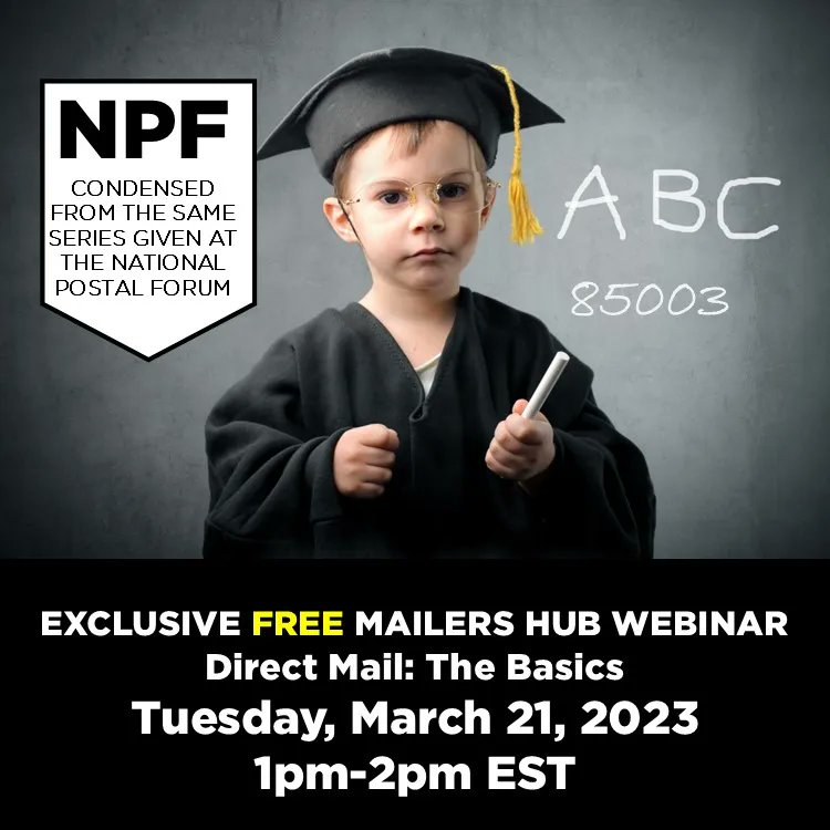 Mailers Hub, THE industry leader in training for the commercial mail industry, has taken our award winning series, the same given at The NPF, and condensed it down to a 45-minute webinar complete with a Q&amp;A period!  buff.ly/3DP1neE