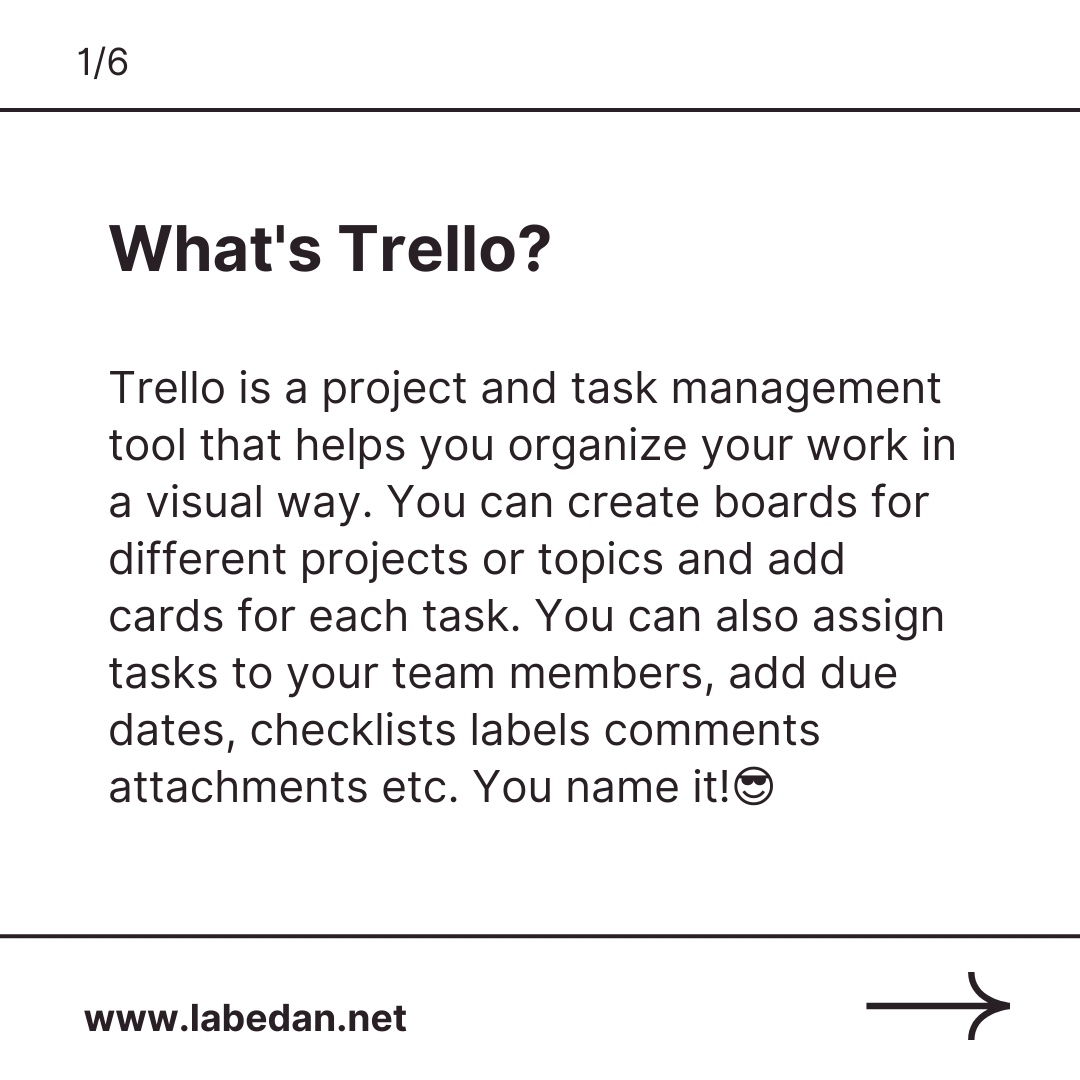 labedan_net's tweet photo. Looking for the best tech tools to boost your productivity? We've got you covered! Today, we're featuring Trello - a powerful task management tool that can help you organize your life and achieve your goals. #TechTools #Productivity #TaskManagement #GetOrganized #DigitalAgency https://t.co/RvmTWnPcpX