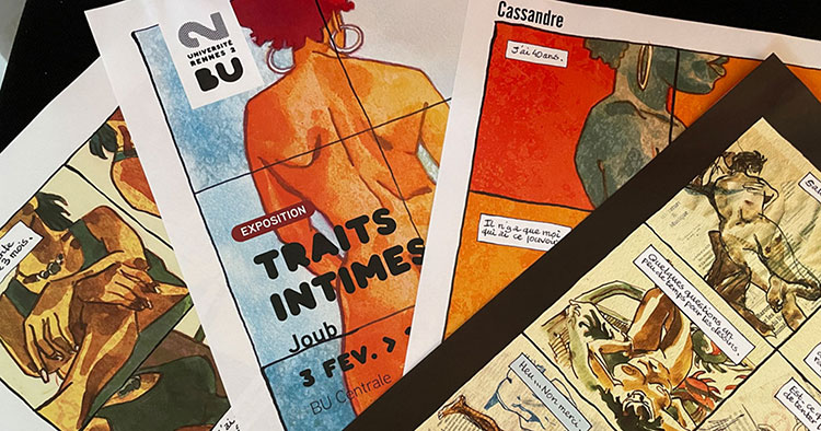 BURennes2's tweet photo. #BUExpo Joub, auteur BD, interroge femmes et hommes de tous milieux afin de recueillir leurs sentiments sur ces corps qu’ils habitent.
👉Exposition Traits intimes du 3 fev. au 17 mars 2023
👉Rencontre avec Joub AUJOURD'HUI 14 mars à 17h à la BU Centrale !
https://t.co/AAE90HI2I0 https://t.co/PRIHnxlhh6