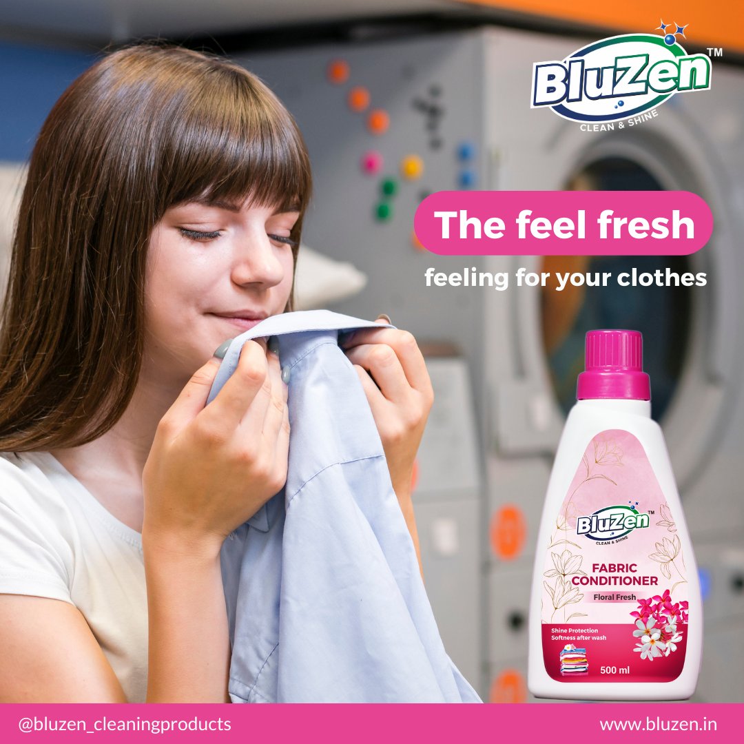 Bluzen's fabric conditioner helps in keeping your clothes feeling fresh and clean. Your clothes also smell better with each wash
For any general or sales inquiries contact us now:
Emails: info@bluzen.in
Phone: +91 9391994431/51
#bluzen #fabric #fabricconditioner #fabriccare