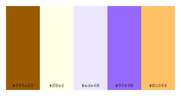ColPaletteBot's tweet photo. Beep beep, here's a pretty color palette for you!
color-scheme.js parameters used:
- hue: 268
- variation: hard
- colors: #995a00, #ffffe6, #ede6ff, #9569ff, #ffc066
Have a lovely day!
#twitterbot #colorpalette #colors #palette #prettycolors https://t.co/WhY3cKXvJZ