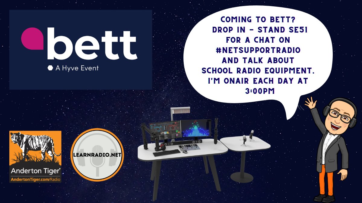 RussellPrue's tweet image. What to get into #PODCASTING and need some inspiring kit that all your Pupils can operate themselves? I've been successfully building Broadcasting and Podcasting stations since 2009, come and have a chat at Bett, I'm on #NetSupportSoftware stand SE51 with #NetSupportRadio