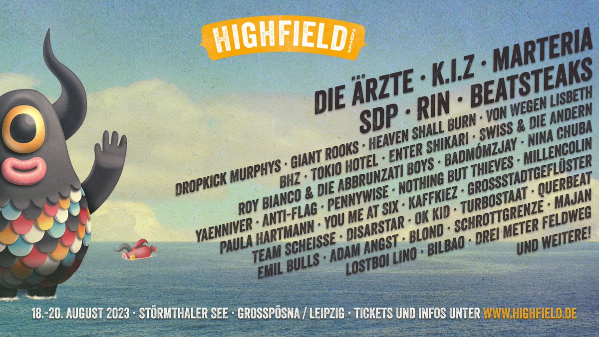 Finale Bandwelle in Sicht! Da werden die Landratten aber Augen machen, denn wer jetzt keine Segel in Richtung Highfield setzt, wird kielgeholt! Hier findet ihr alle Infos und Tickets: short.fkp.de/highfield
